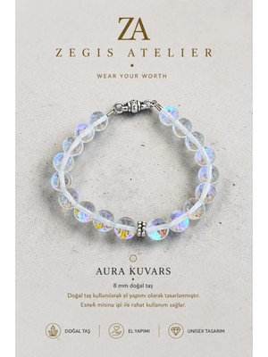 8 mm Akua Kuvars Doğal Taş Bileklik