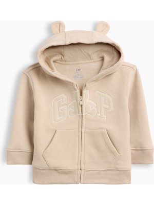 Gap Bebek Bej Vintagesoft Brannan Bear Gap Logo Fermuarlı Sweatshirt