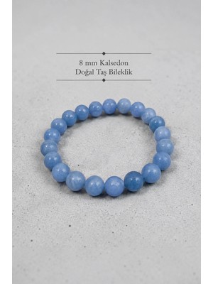 8 mm Kalsedon Doğal Taş Bileklik