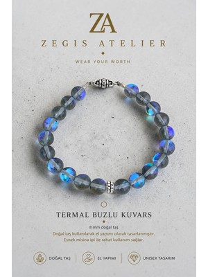 8 mm Buzlu Kuvars Doğal Taş Bileklik
