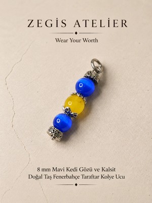 Doğal Taş Kolye Ucu - Fenerbahçe Taraftar Kolye Ucu