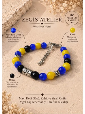 Fenerbahçe Doğal Taş Bilekliği - Fenerbahçe Taraftar Bilekliği