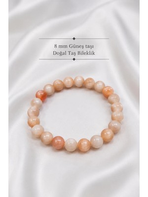 8 mm Güneş Taşı Doğal Taş Bileklik