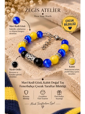 Fenerbahçe Doğal Taş Çocuk Bilekliği - Fenerbahçe Taraftar Bilekliği