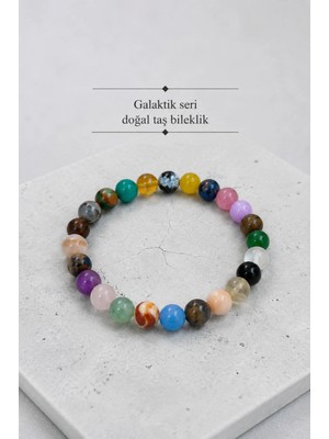 8 mm Karışık Doğal Taş Çakra Bileklik