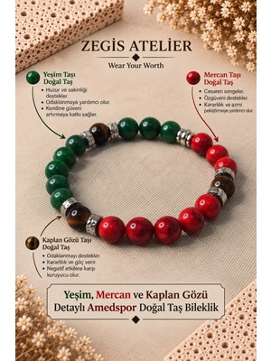Amedspor Doğal Taş Bileklik - Amedspor Taraftar Bilekliği - Zgs Amedspor
