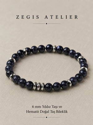 Yıldız Taşı ve Hematit Doğal Taş Bileklik Tasarımı
