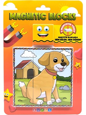 Happy Trend Çift Taraflı 9 Parçalı Mıknatıslı Puzzle 2 Görsel Köpek-Eşek