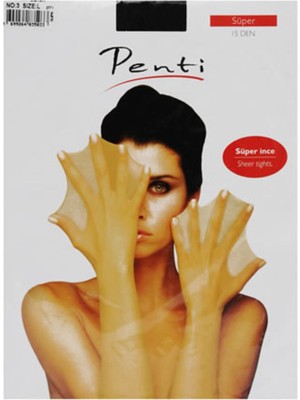 Penti Süper 15 Den Külotlu Çorap Siyah No:3 Size:l - 6 Adet