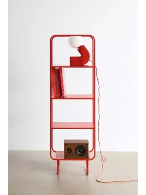 717 Design Alana D Metal Kitaplık 45 x 33 x 150 cm Kırmızı