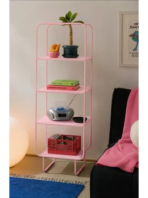 717 Design Alana D Metal Kitaplık 45 x 33 x 150 cm Pembe