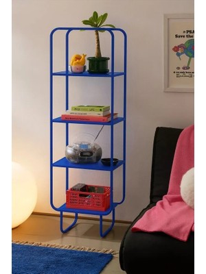 717 Design Alana D Metal Kitaplık 45 x 33 x 150 cm Mavi