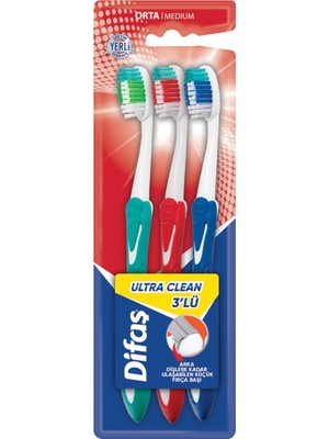 Difaş Ultra Clean 3lü Diş Fırçası - 7 Adet