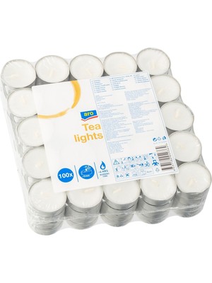 Aro Tealight Mum 4 Saat Yanma Süreli 100 Adet 6'li Avantaj Paketi - 6 Adet