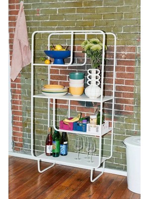 717 Design Alana B Metal Kitaplık 76 x 33 x 150 cm Beyaz