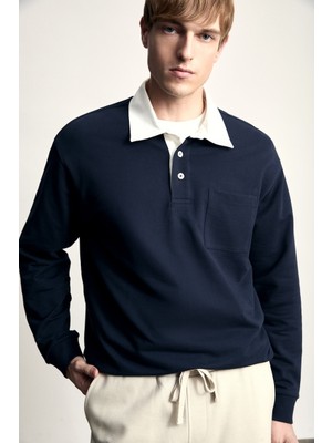 Defacto  Erkek Sweat I3625AX/NV64 Navy
