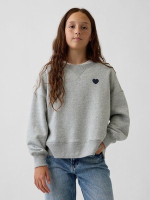 Gap Kız Çocuk Gri Vintagesoft Oversized Split Hem Sweatshirt