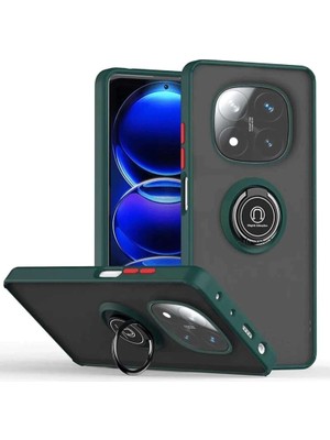 Redmi Note 14 Pro 5g Kılıf Montreal Yüzüklü Silikon Kapak - Yeşil