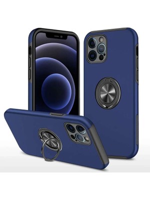 iPhone 12 Pro Max Kılıf Elit Yüzüklü Kapak - Lacivert