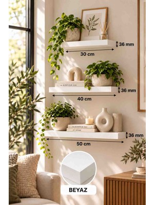 MDF RAF Esha Mobilya Ve Dekorasyon Raf , Uçan Raf , Dekoratif Raf 36MM Kalın Raf