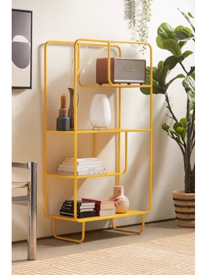 717 Design Alana B Metal Kitaplık 76 x 33 x 150 cm Sarı