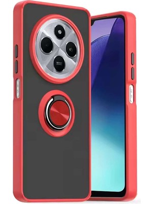 Redmi 14C Kılıf Montreal Yüzüklü Silikon Kapak - Kırmızı