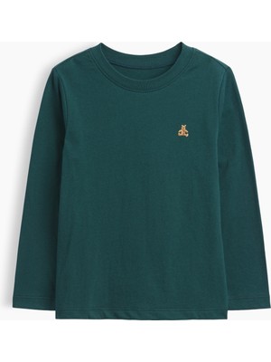 Gap Erkek Bebek Koyu Yeşil Bisiklet Yaka T-Shirt