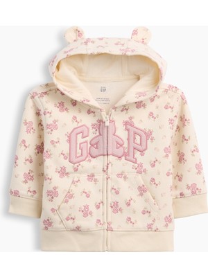Gap Bebek Krem Vintagesoft Brannan Bear Gap Logo Fermuarlı Sweatshirt