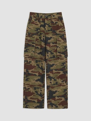 Lc Waikiki Yeni Sezon Yeşil Kamuflaj Desenli Kadın Kargo Jean Pantolon