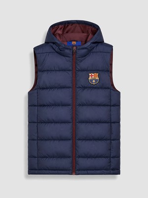 Lc Waikiki Yeni Sezon Lacivert Kapüşonlu Barcelona Nakışlı Erkek Çocuk Şişme Yelek
