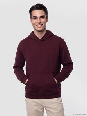 Lc Waikiki Yeni Sezon Bordo Kanguru Cepli Erkek Hoodie