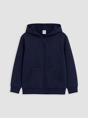 Lc Waikiki Yeni Sezon Lacivert Kapüşonlu Erkek Çocuk Fermuarlı Sweatshirt