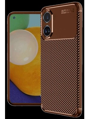 A38 Kılıf Auto Focus Karbon Kapak - Kahverengi