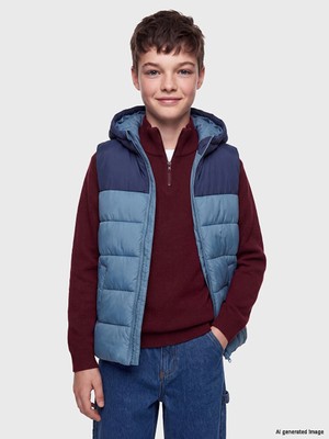 Lc Waikiki Yeni Sezon Indigo Kapüşonlu Erkek Çocuk Şişme Yelek