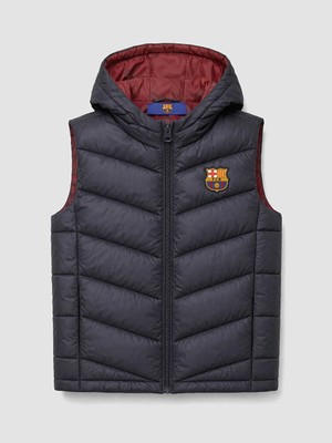 Lc Waikiki Yeni Sezon Lacivert Kapüşonlu Fc Barcelona Nakışlı Erkek Çocuk Şişme Yelek