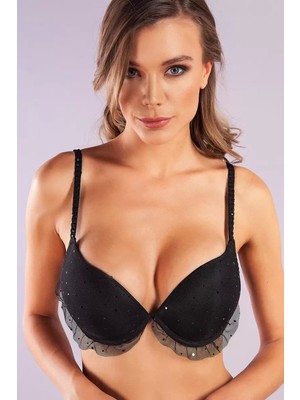 Beruflic Heavy Push Up Bra, Siyah Konforlu ve Şık Sütyen, Strapless Under Moda
