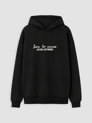 Lc Waikiki Yeni Sezon Siyah Kapüşonlu Kalın Erkek Çocuk Sweatshirt