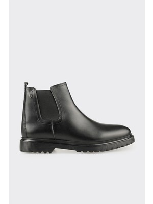 Elle Black Leather Men's Casual Boots