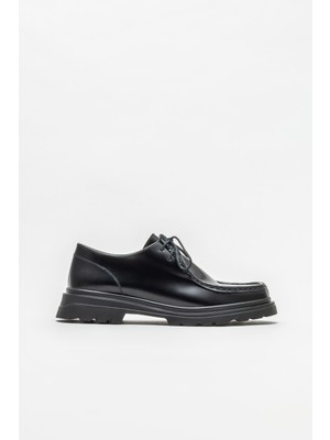 Elle Black Leather Women's Casual Flat Shoes