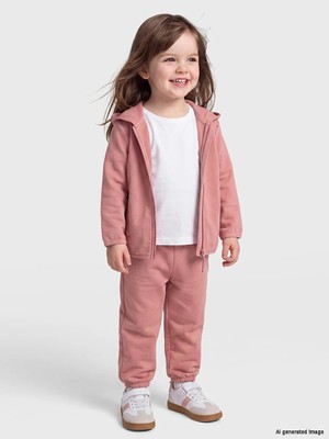 Lc Waikiki Yeni Sezon Pembe Kapüşonlu Kız Bebek Soft Touch Eşofman Takım