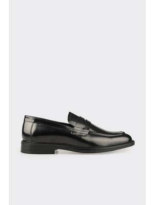 Elle Black Leather Men's Casual Shoes