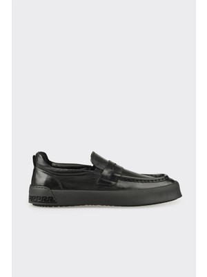 Elle Black Leather Men's Casual Shoes