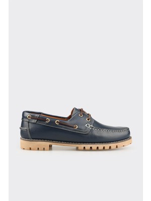 Elle Navy Leather Men's Casual Shoes