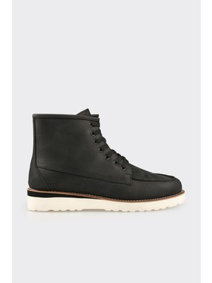 Elle Black Leather Men's Casual Boots