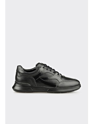 Elle Black Leather Men's Casual Shoes