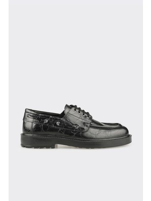 Elle Black Leather Men's Casual Shoes