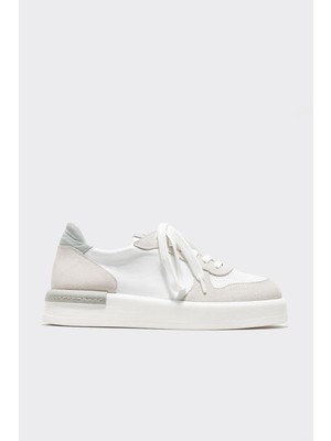 Elle White Leather Women's Sneakers