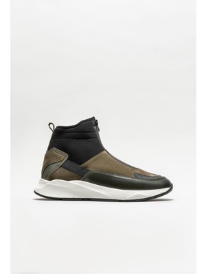 Elle Khaki Leather Men's Sport Boots
