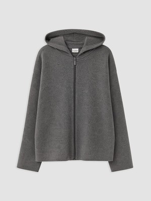 Lc Waikiki Yeni Sezon Antrasit Kapüşonlu Kız Çocuk Fermuarlı Sweatshirt