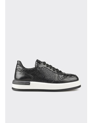 Elle Black Leather Women's Sneakers